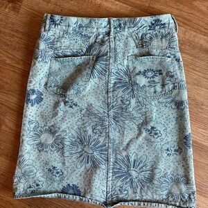 French Connection Denim Skirt with Floral Design